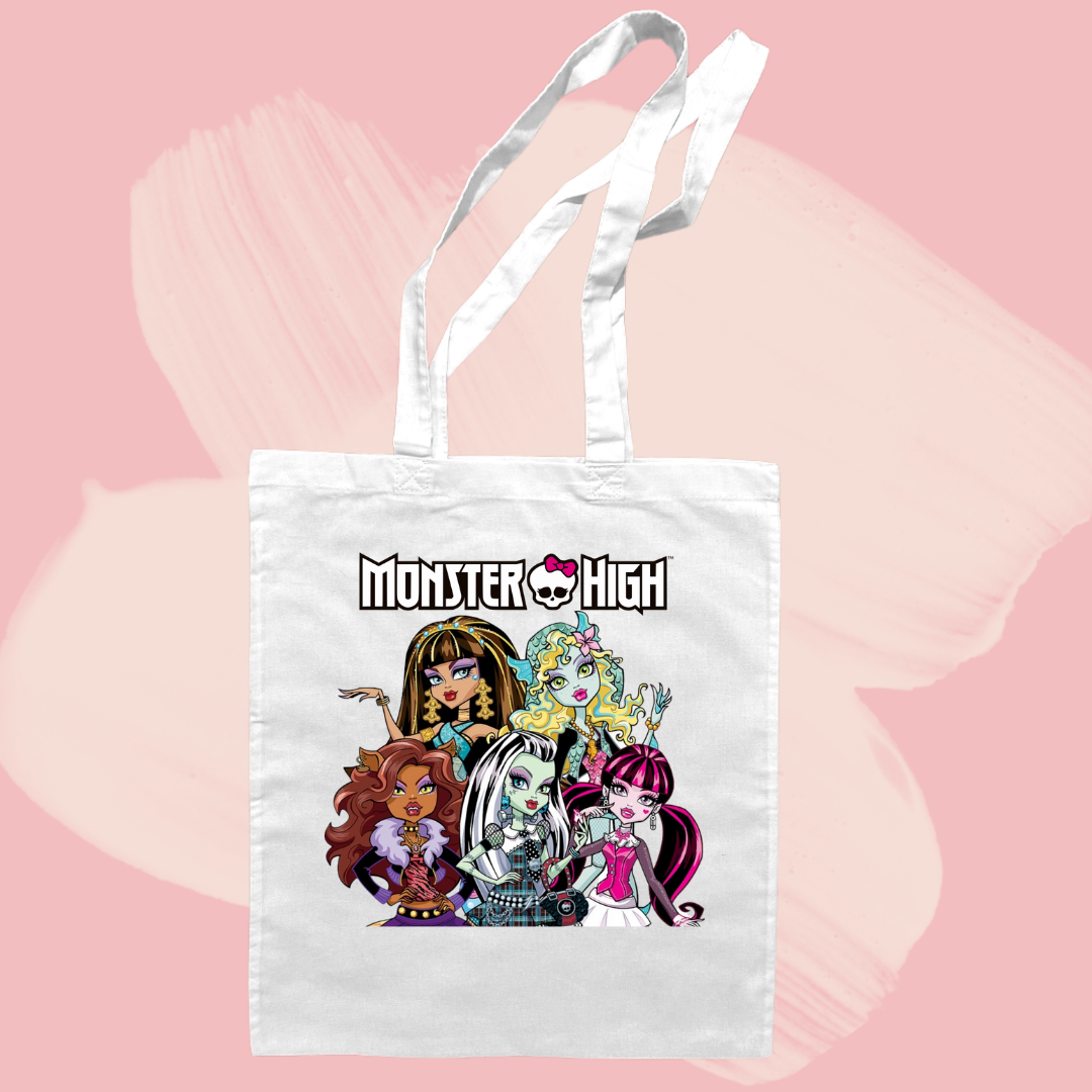 Torba bawełniana tote bag z nadrukiem monster high lalki bajka
