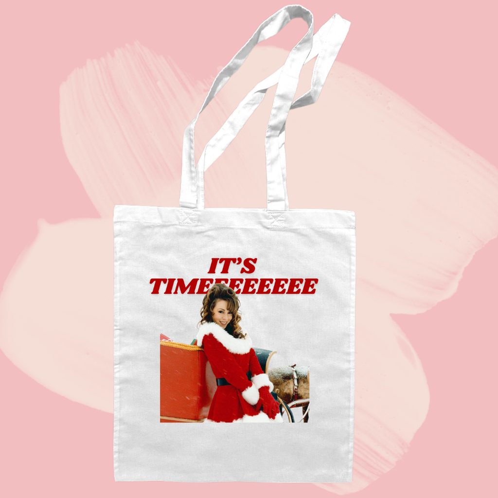 Torba bawełniana tote bag z nadrukiem mariah carey it's time christmas