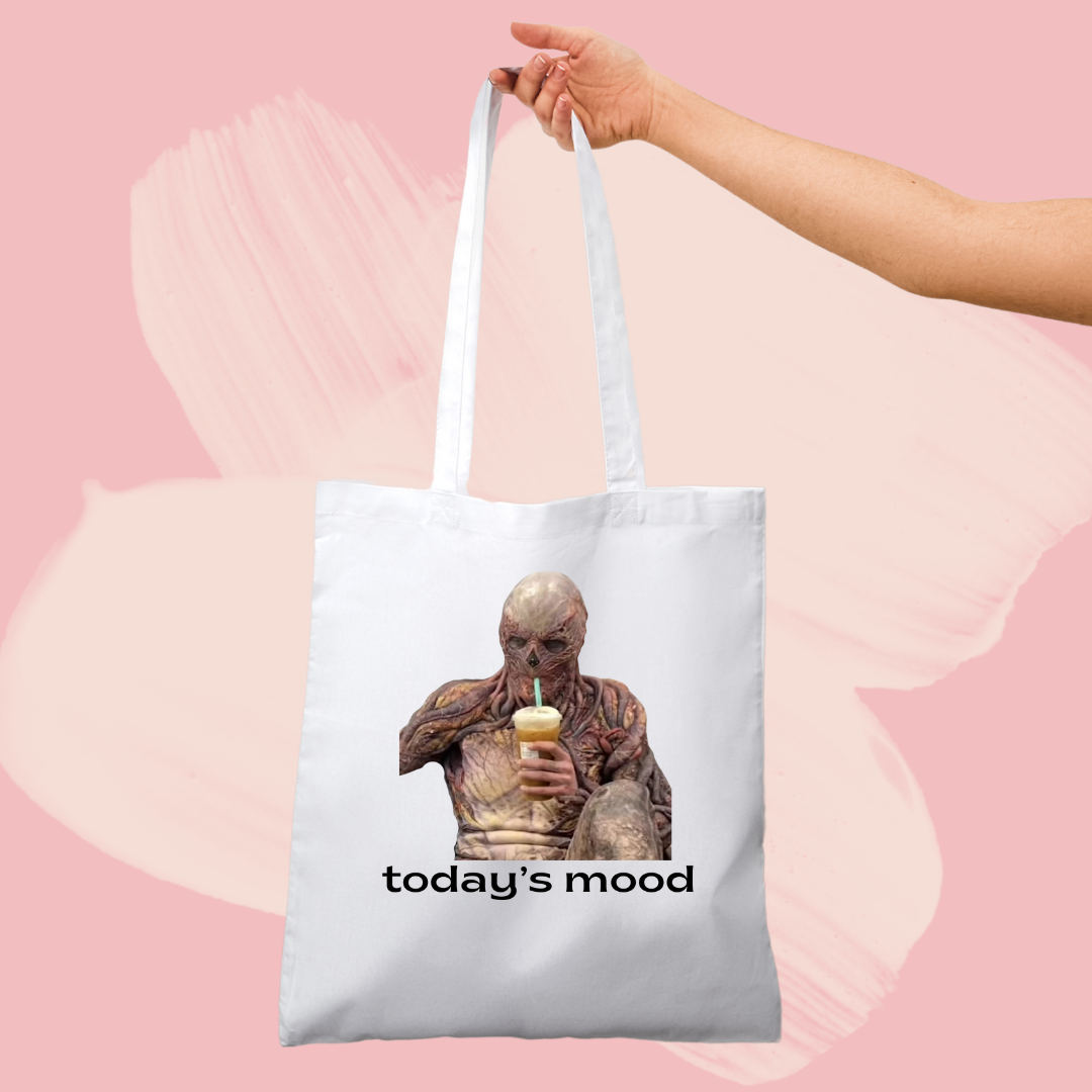 Torba bawełniana tote bag z nadrukiem stranger things vecna today's mood