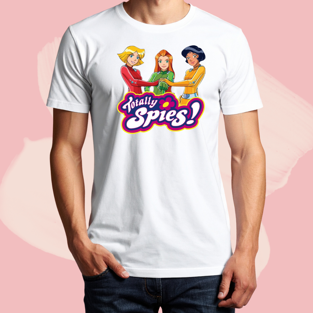 Biały T-shirt oversize bawełniany z nadrukiem odlotowe agentki totally spies