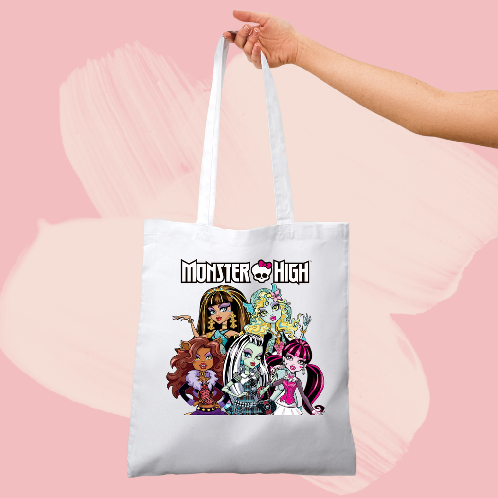 Torba bawełniana tote bag z nadrukiem monster high lalki bajka