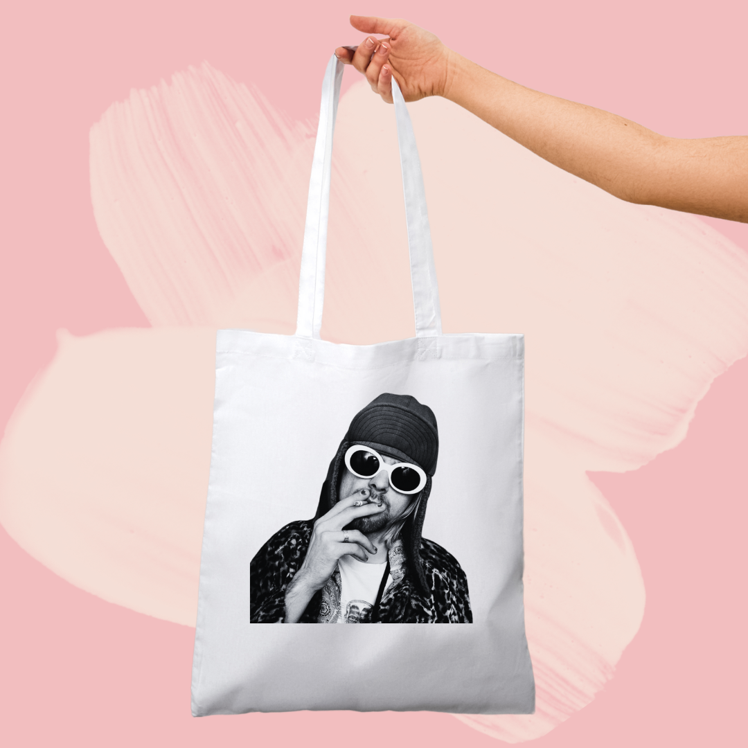 Torba bawełniana tote bag z nadrukiem kurt cobain nirvana