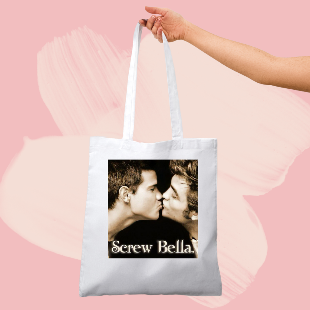 Torba bawełniana tote bag z nadrukiem screw bella zmierzch twilight edward i jacob