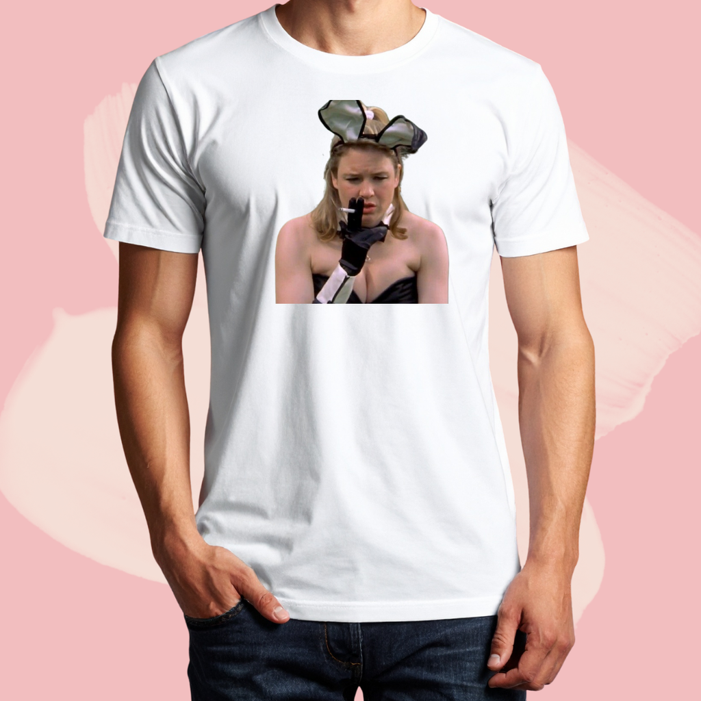 Biały T-shirt oversize bawełniany z nadrukiem bridget jones