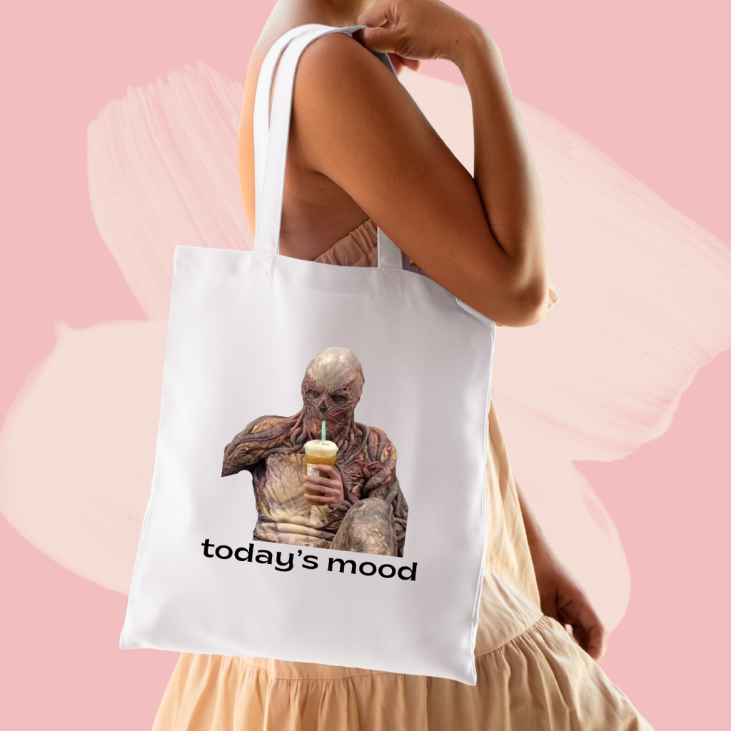 Torba bawełniana tote bag z nadrukiem stranger things vecna today's mood