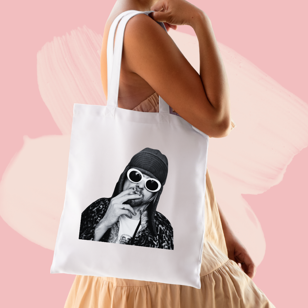 Torba bawełniana tote bag z nadrukiem kurt cobain nirvana