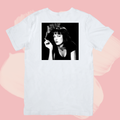 Biały T-shirt oversize bawełniany z nadrukiem mia wallace pulp fiction