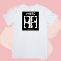 Biały T-shirt oversize bawełniany z nadrukiem gorillaz zespół