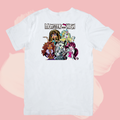 Biały T-shirt oversize bawełniany z nadrukiem bajka monster high