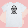 Biały T-shirt oversize bawełniany z nadrukiem american psycho patrick bateman