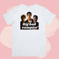 Biały T-shirt oversize bawełniany z nadrukiem damon salvatore pamiętniki wampirów the vampire diaries