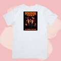 Biały T-shirt oversize bawełniany z nadrukiem stranger things