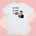 Biały T-shirt oversize bawełniany z nadrukiem love pedro pascal