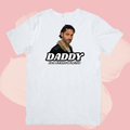 Biały T-shirt oversize bawełniany z nadrukiem rick grimes daddy the walking dead