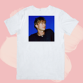 Biały T-shirt oversize bawełniany z nadrukiem damon albarn blur gorillaz