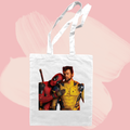 Torba bawełniana tote bag z nadrukiem wolverine i deadpool marvel