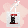 Torba bawełniana tote bag z nadrukiem black cat is my spirit animal