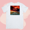 Biały T-shirt oversize bawełniany z nadrukiem stranger things
