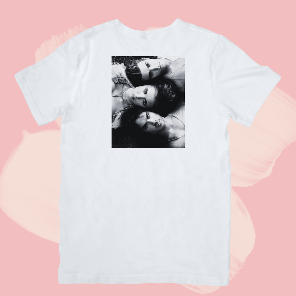 Biały T-shirt oversize bawełniany z nadrukiem pamiętniki wampirów the vampire diaries