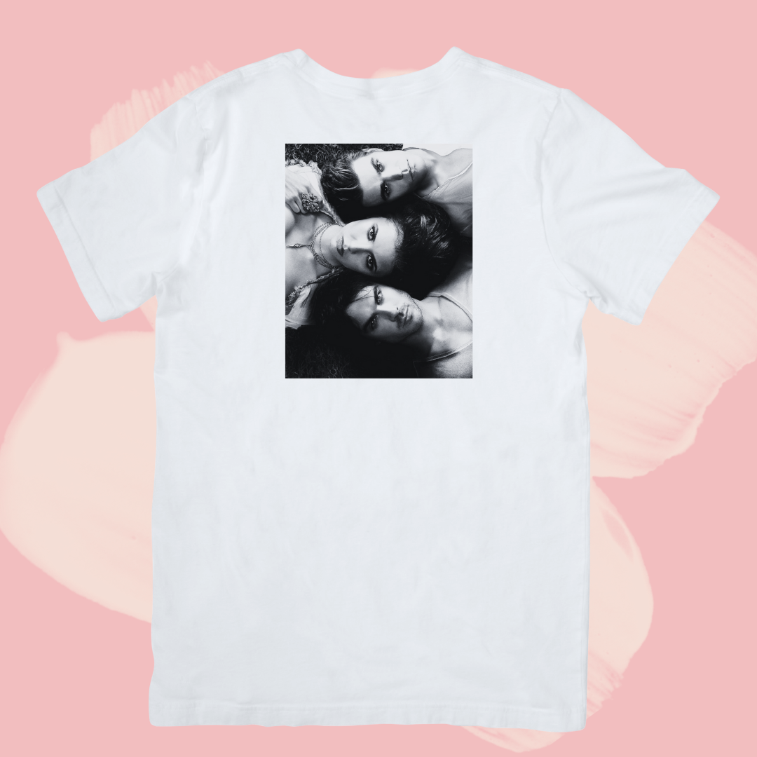 Biały T-shirt oversize bawełniany z nadrukiem pamiętniki wampirów the vampire diaries