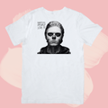 Biały T-shirt oversize bawełniany z nadrukiem american horror story tate langdon