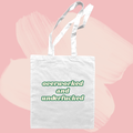 Torba bawełniana tote bag z nadrukiem ze śmiesznym napisem overworked and underfucked