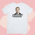 Biały T-shirt oversize bawełniany z nadrukiem carlisle cullen daddy zmierzch twilight