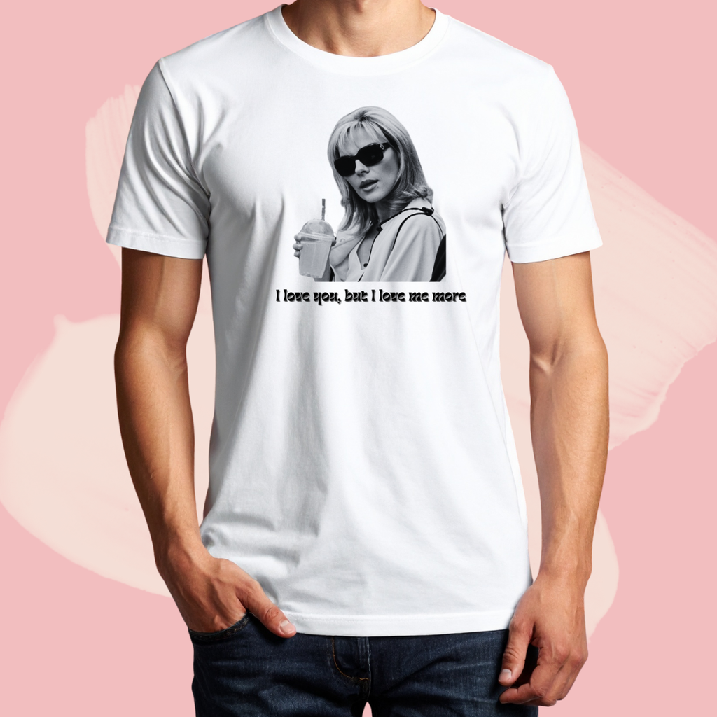 Biały T-shirt oversize bawełniany z nadrukiem samantha jones seks w wielkim mieście sex and the city