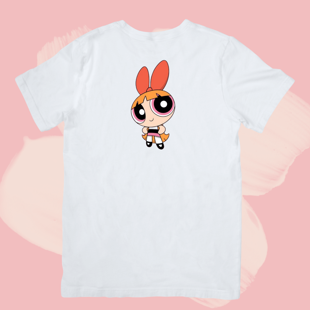 Biały T-shirt oversize bawełniany z nadrukiem atomówki brawurka