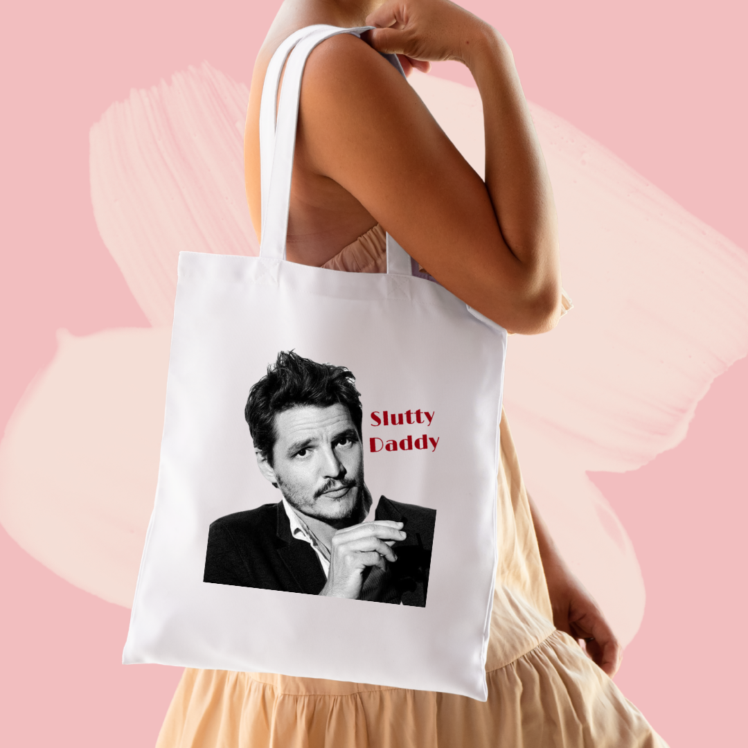 Torba bawełniana tote bag z nadrukiem pedro pascal slutty daddy