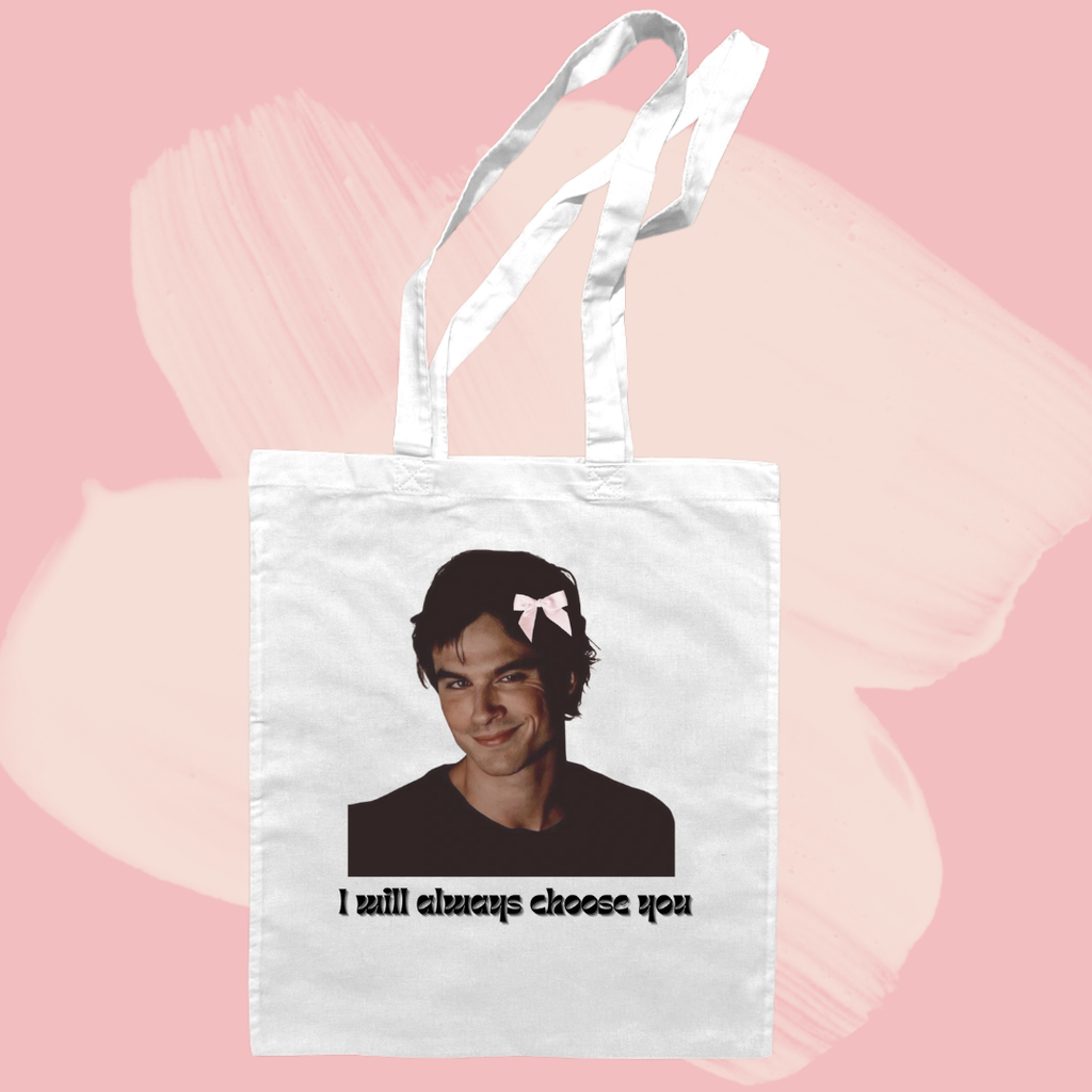 Torba bawełniana tote bag z nadrukiem damon salvatore pamiętniki wampirów the vampire diaries