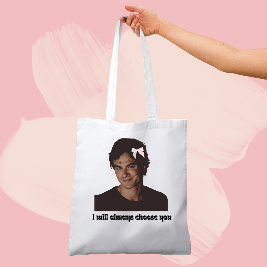 Torba bawełniana tote bag z nadrukiem damon salvatore pamiętniki wampirów the vampire diaries