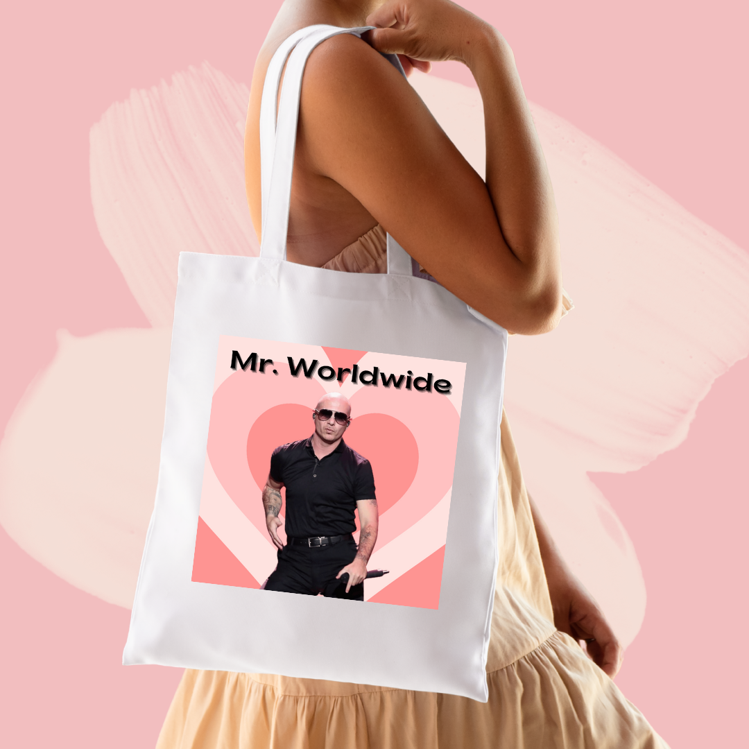 Torba bawełniana tote bag z nadrukiem pitbull mr.worldwide