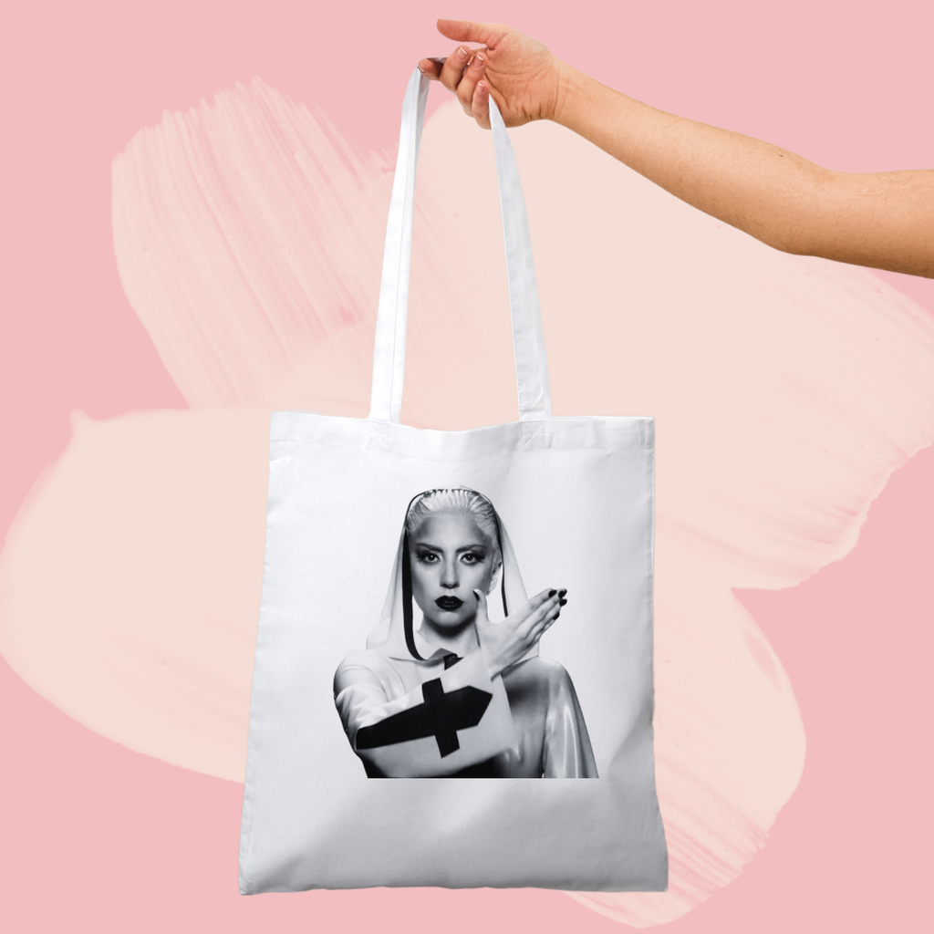 Torba bawełniana tote bag z nadrukiem lady gaga