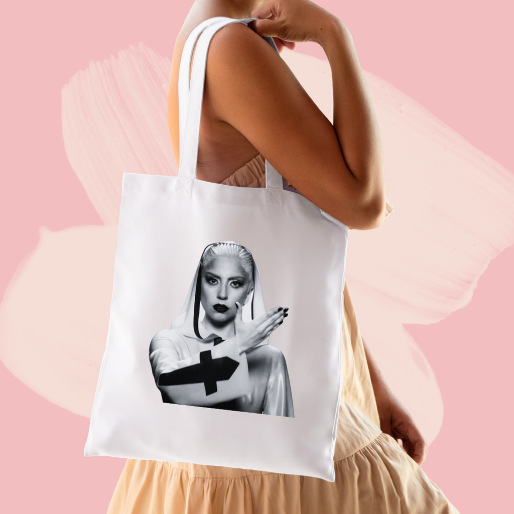 Torba bawełniana tote bag z nadrukiem lady gaga