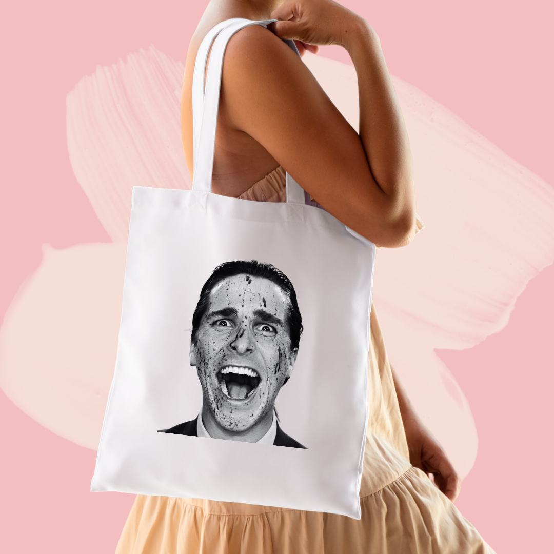 Torba bawełniana tote bag z nadrukiem patrick bateman american psycho