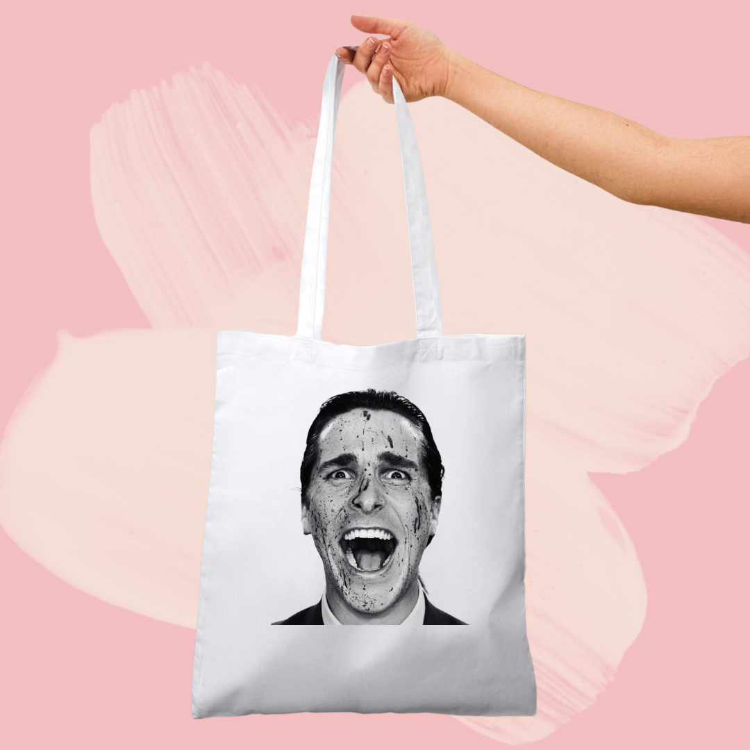Torba bawełniana tote bag z nadrukiem patrick bateman american psycho