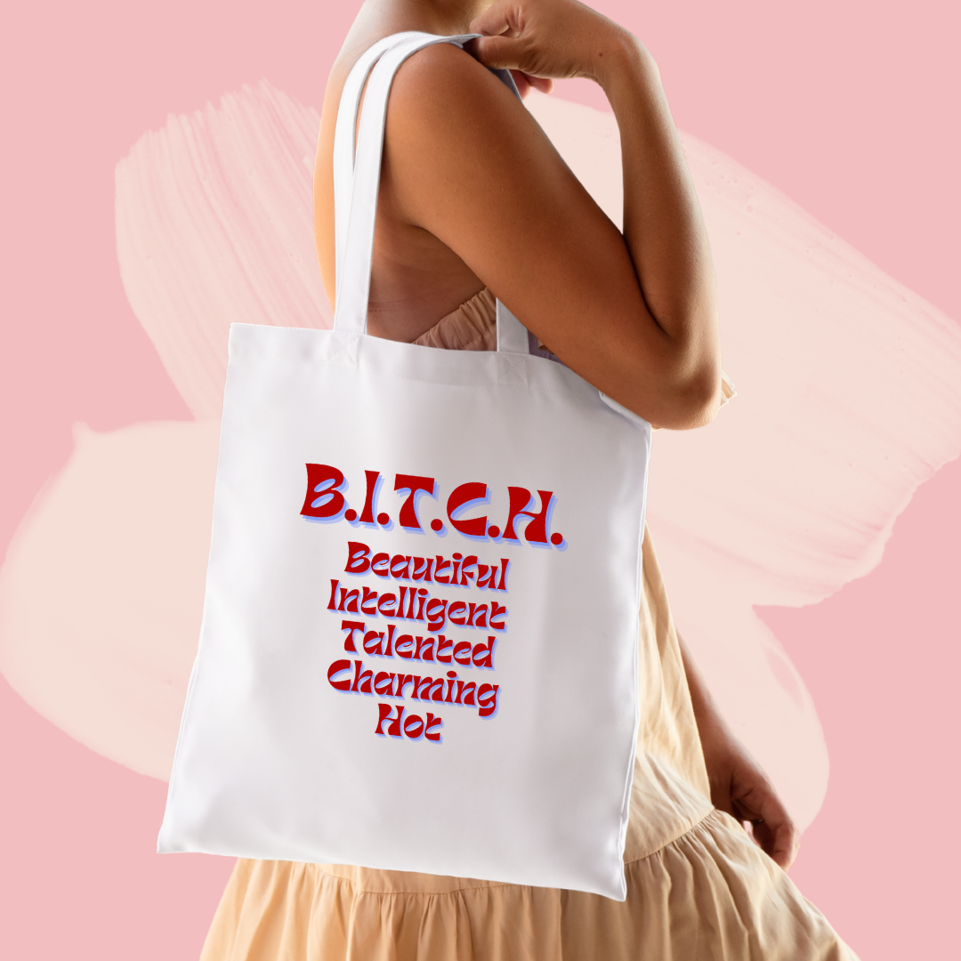 Torba bawełniana tote bag z nadrukiem bitch śmieszny napis