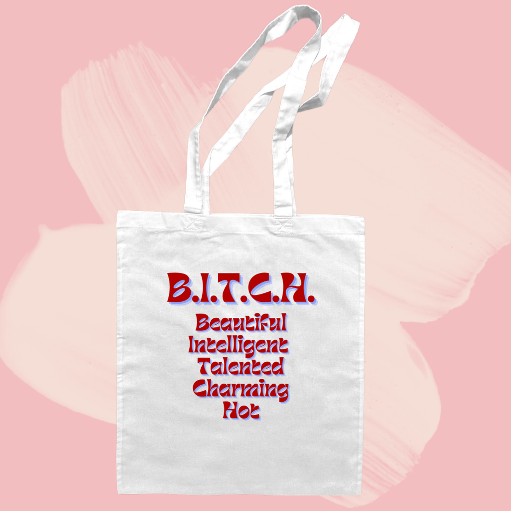 Torba bawełniana tote bag z nadrukiem bitch śmieszny napis