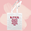 Torba bawełniana tote bag z nadrukiem bitch śmieszny napis