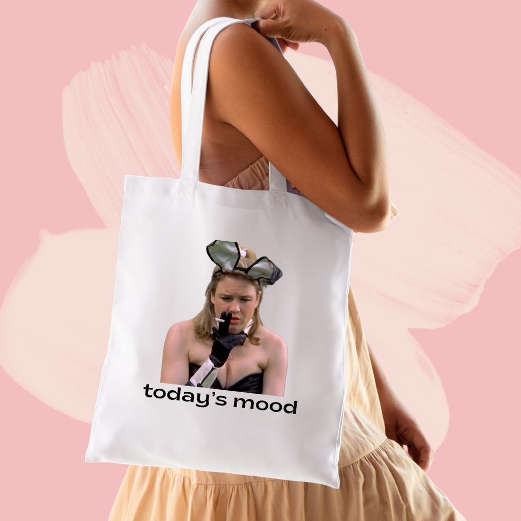 Torba bawełniana tote bag z nadrukiem bridget jones today's mood napis