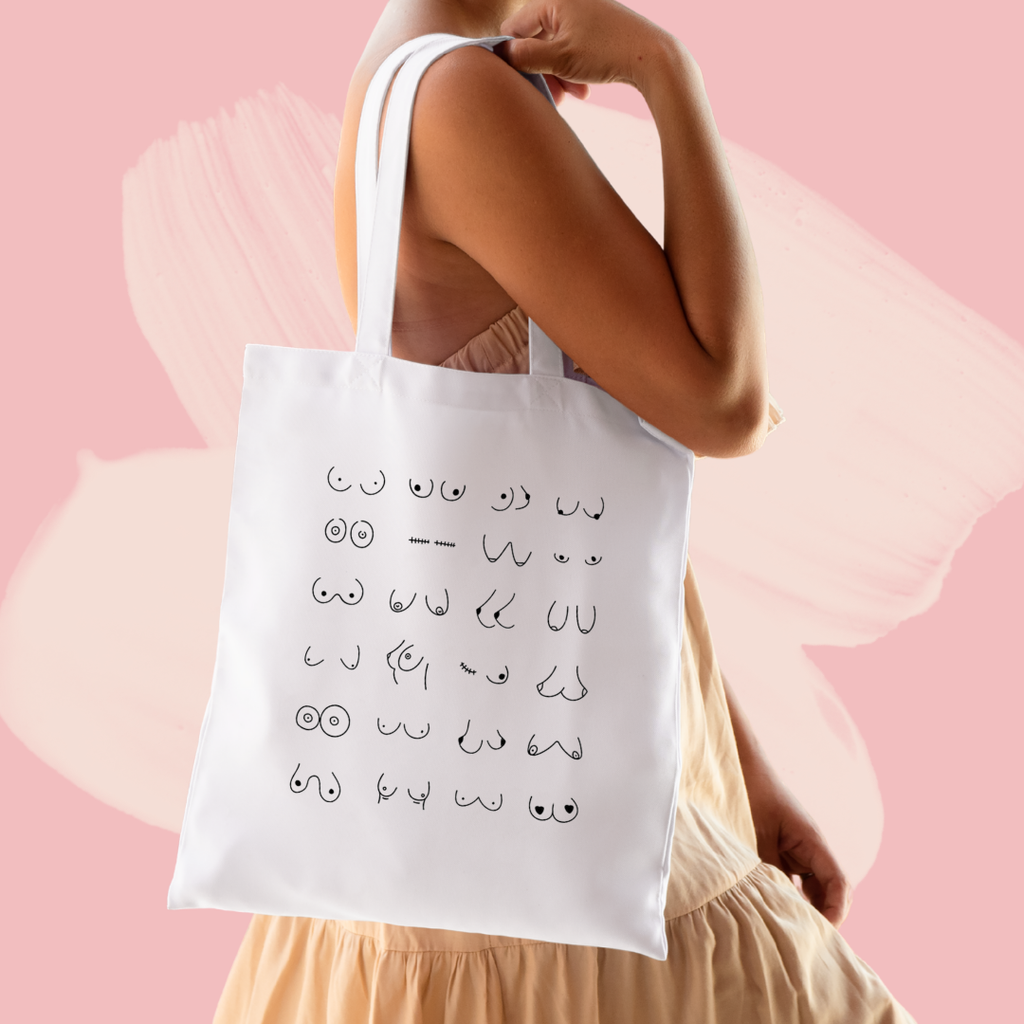 Torba bawełniana tote bag z nadrukiem boobs