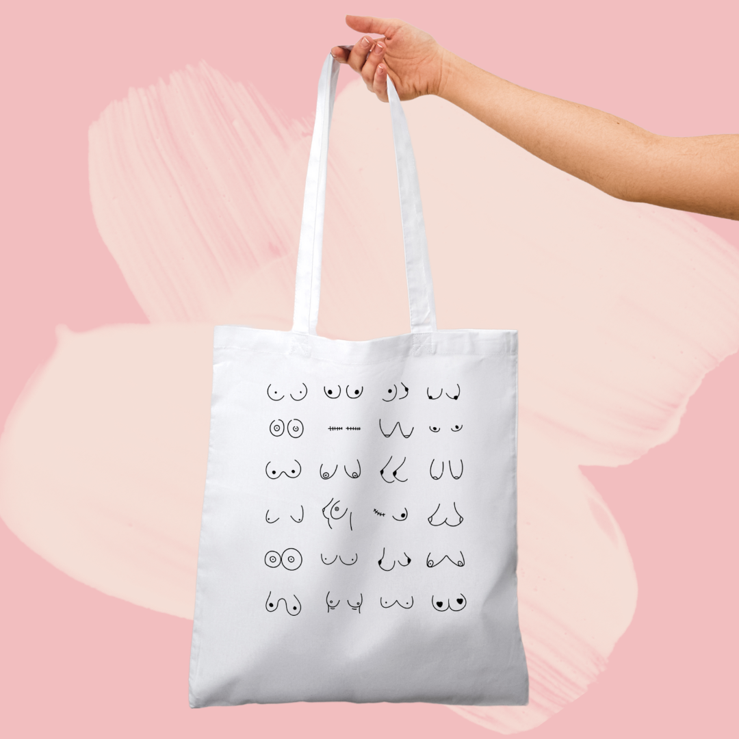 Torba bawełniana tote bag z nadrukiem boobs