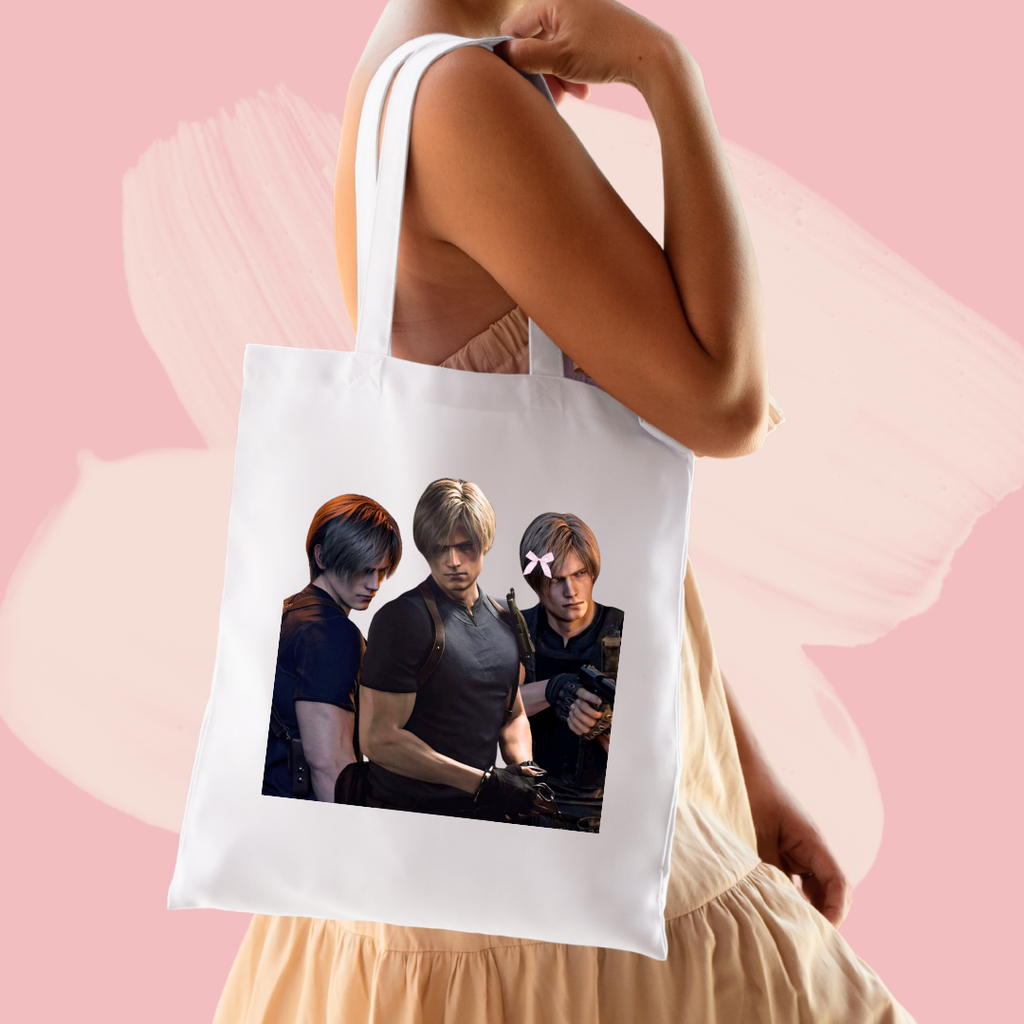 Torba bawełniana tote bag z nadrukiem leon kennedy gra resident evil